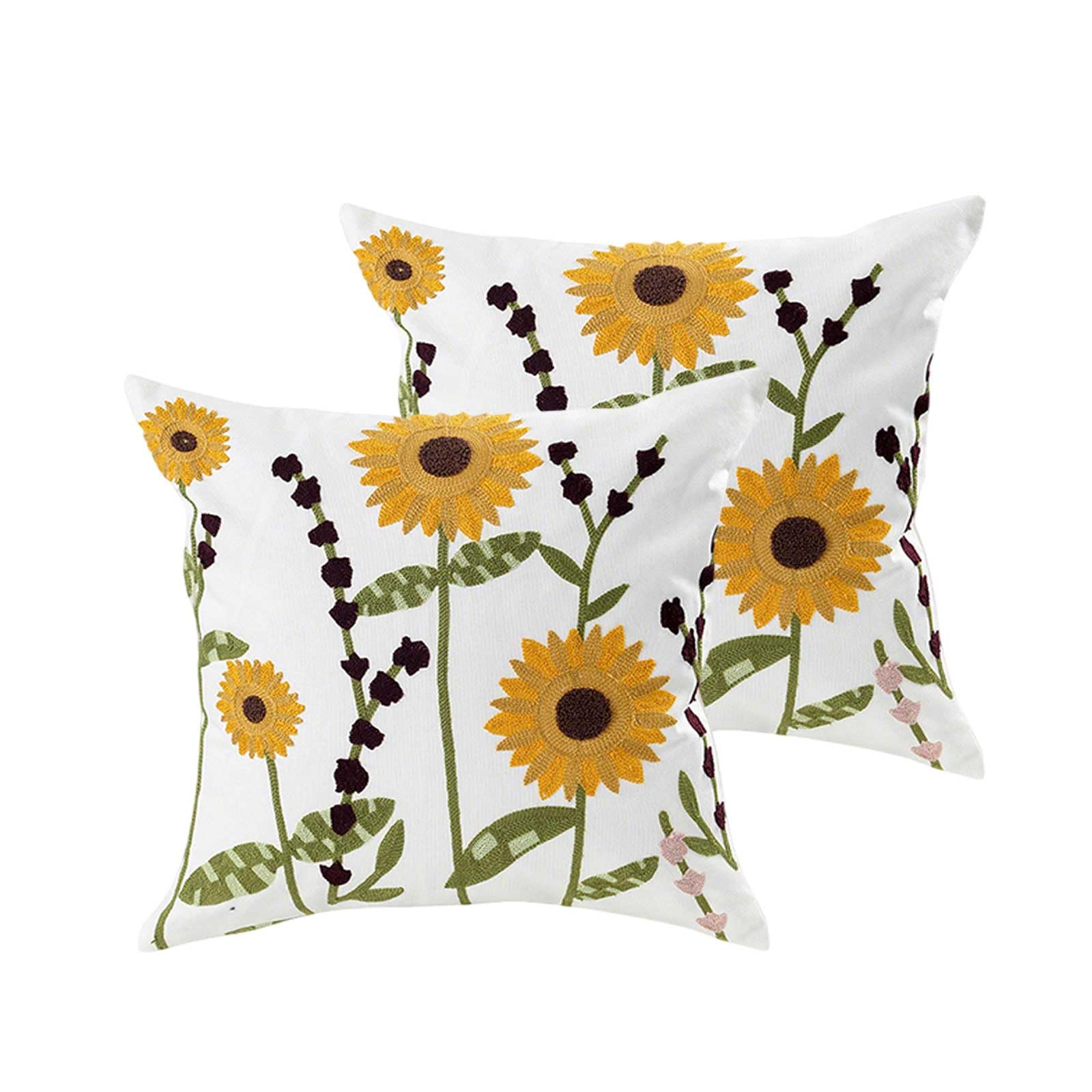 AXCTYSFP Embroidered Floral Decorative Throw Pillow Covers