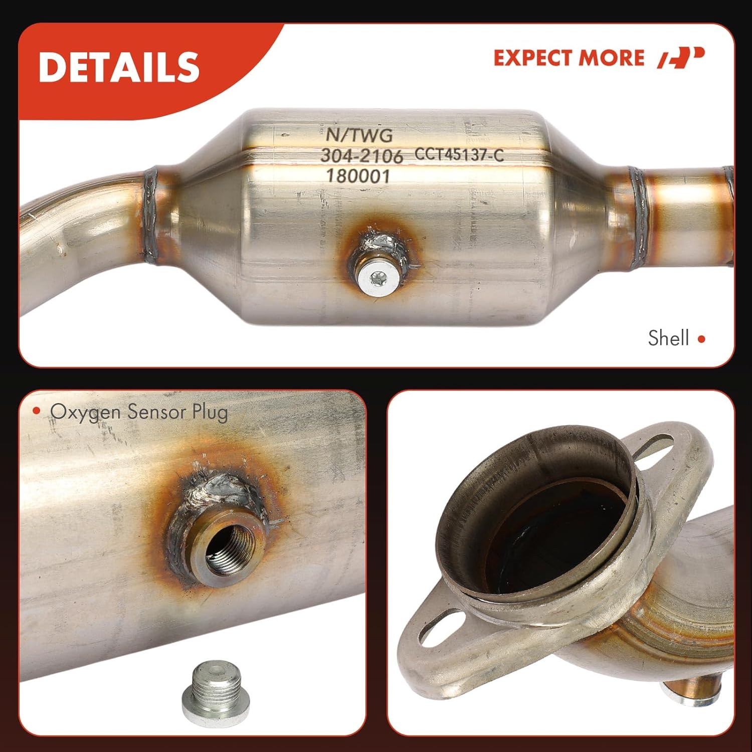 A-Premium Front Left Catalytic Converter Kit Direct-Fit Compatible with Ford Expedition 2018-2021 & Lincoln Navigator 2019-2021, E.P.A. Compliant