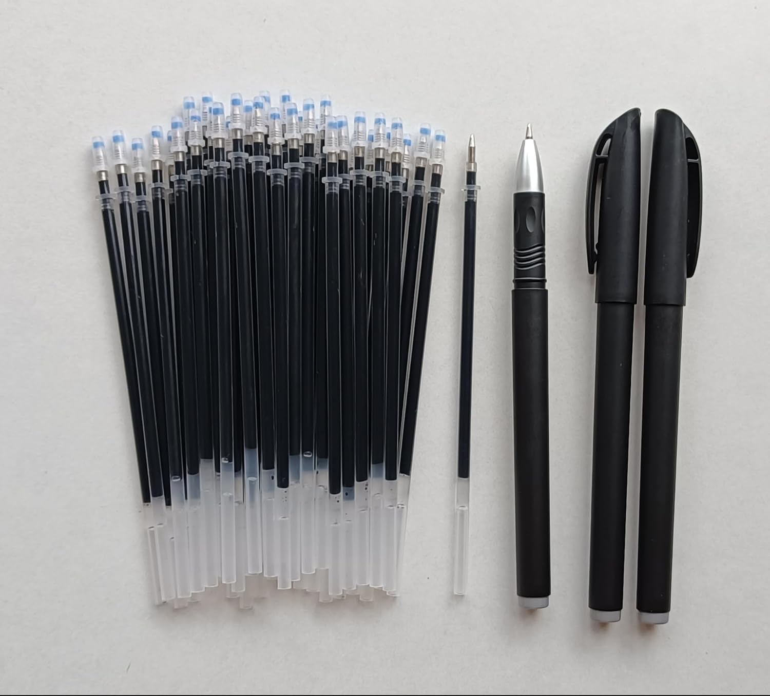 40 Pcs Gel Ink Pen Refills Black,Ink Refill for Pens,0.5 mm Gel Pen Refill 5.1 Inch/13 cm Pen Ink Refills,with 3 Roller Pens,Smooth Non-Bleeding image 4
