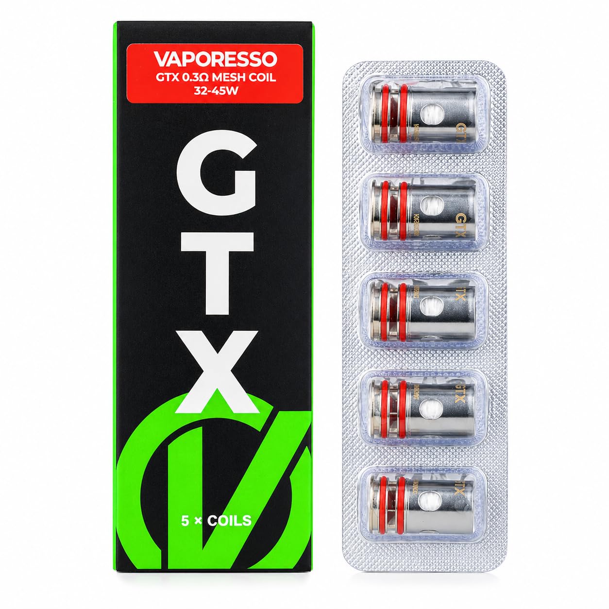 VAPORESSO GTX Replacement Coils 0.3 Ohm Mesh [Pack of 5]