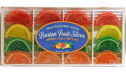 Boston Fruit Slices - Bandeja de 8 onzas - Rebanadas de frutas originales de Estados Unidos - Veganas, sin gluten, completamente libres de alérgenos
