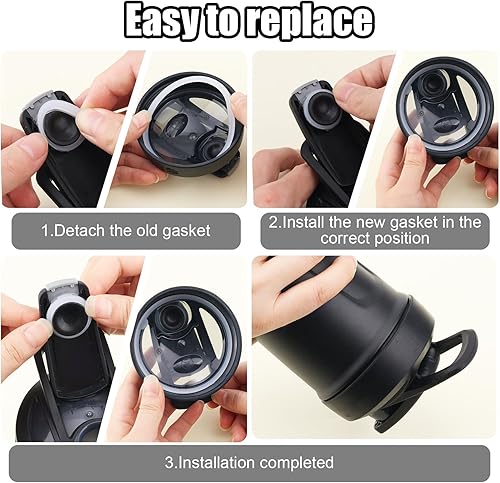 Miniatura 5 de 4 piezas de junta de tapa de repuesto para botella de licuadora Strada Flip Shaker Cup Water Bottle Parts Accesorios a prueba de fugas, 2 tamaños de