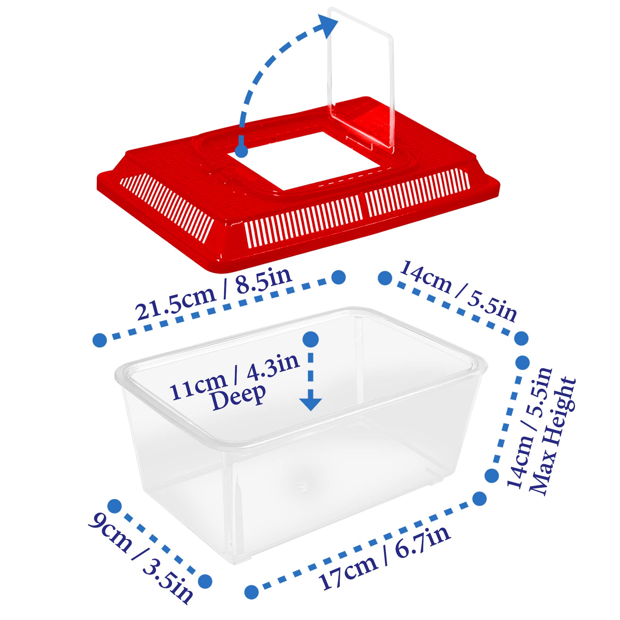 Innova Plastic Transparent Red 2.3L Terrarium Box, Container Aquarium Tank — view 2