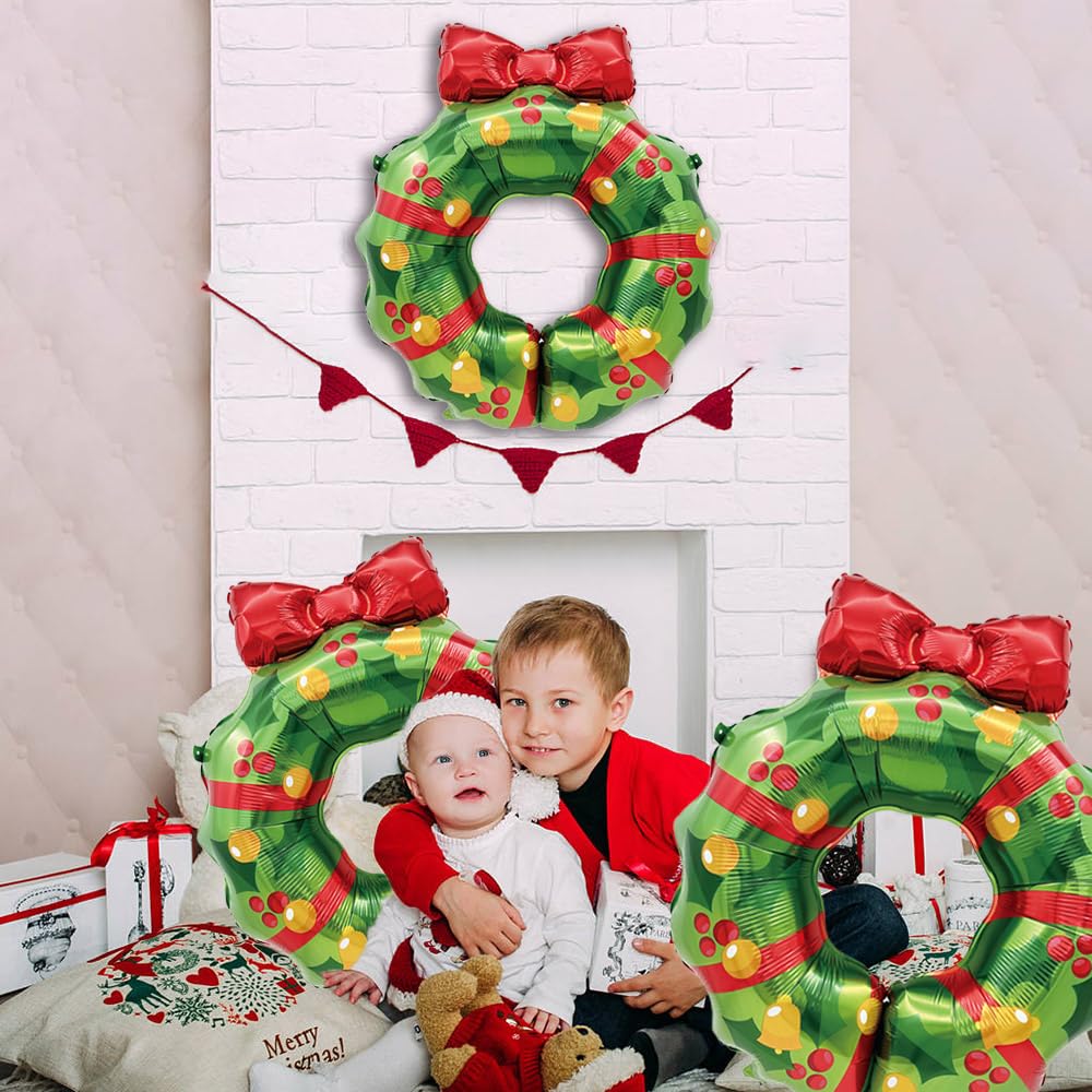 Amazon | リボンリースバルーン クリスマスホイルバルーン クリスマス