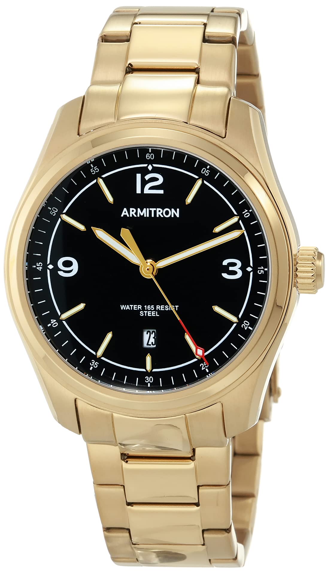 Armitron Mens Date Function Bracelet Watch 20 5488 Gold Black