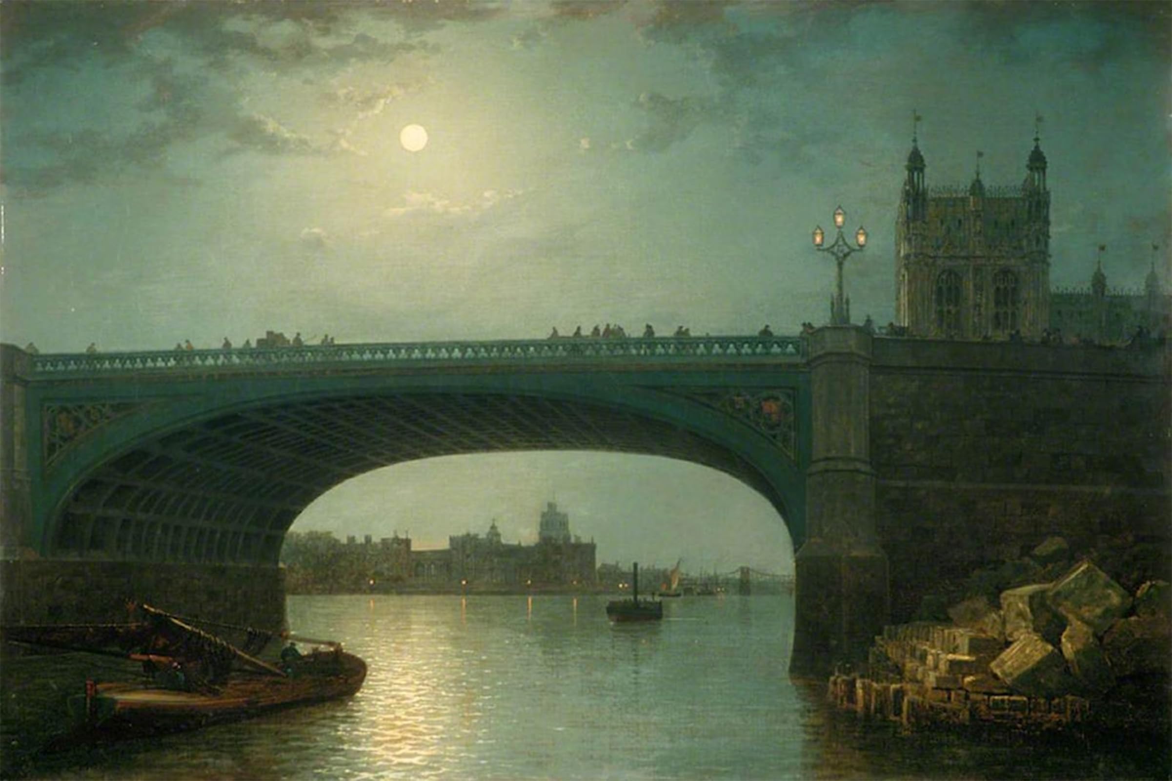 ARTXLXXBN Famous Painting Art Wall Decor Abstract Art Picture Westminster Bridge by Moonlight by Henry Pether Animal Pictures for Home Decor 60x90cm