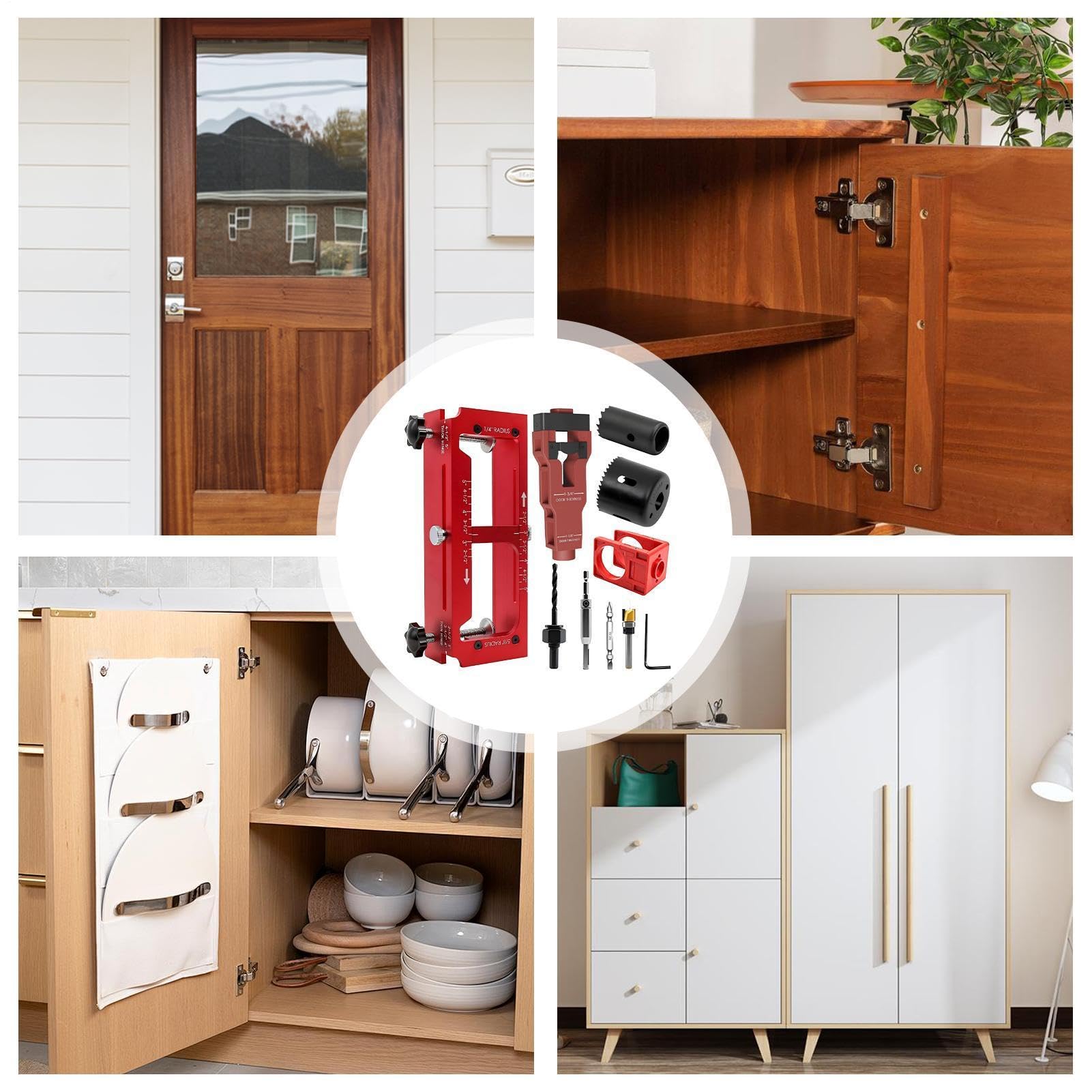 Cerniera per porta fresa in lega di alluminio, strumento di montaggio