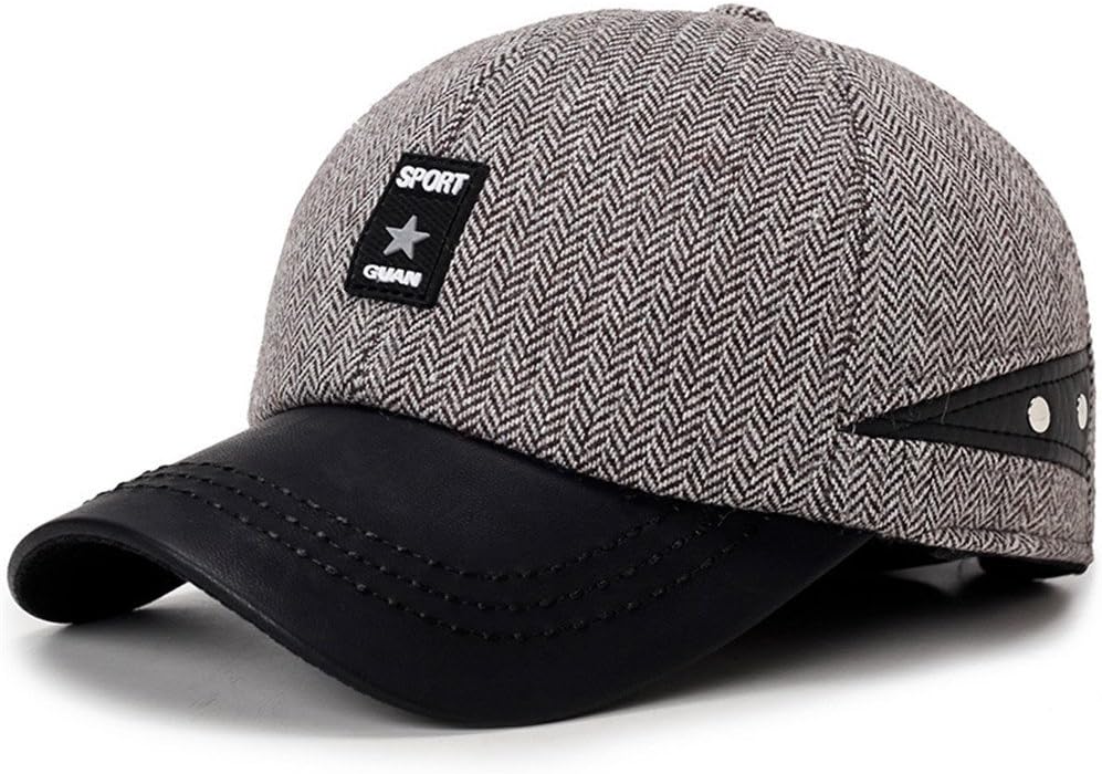 FANJIBA Winter Ear Hat, bag edge men's fashion hat brim peaked cap, outdoor, warm, folding hat helmet,Khaki,(56-60cm)