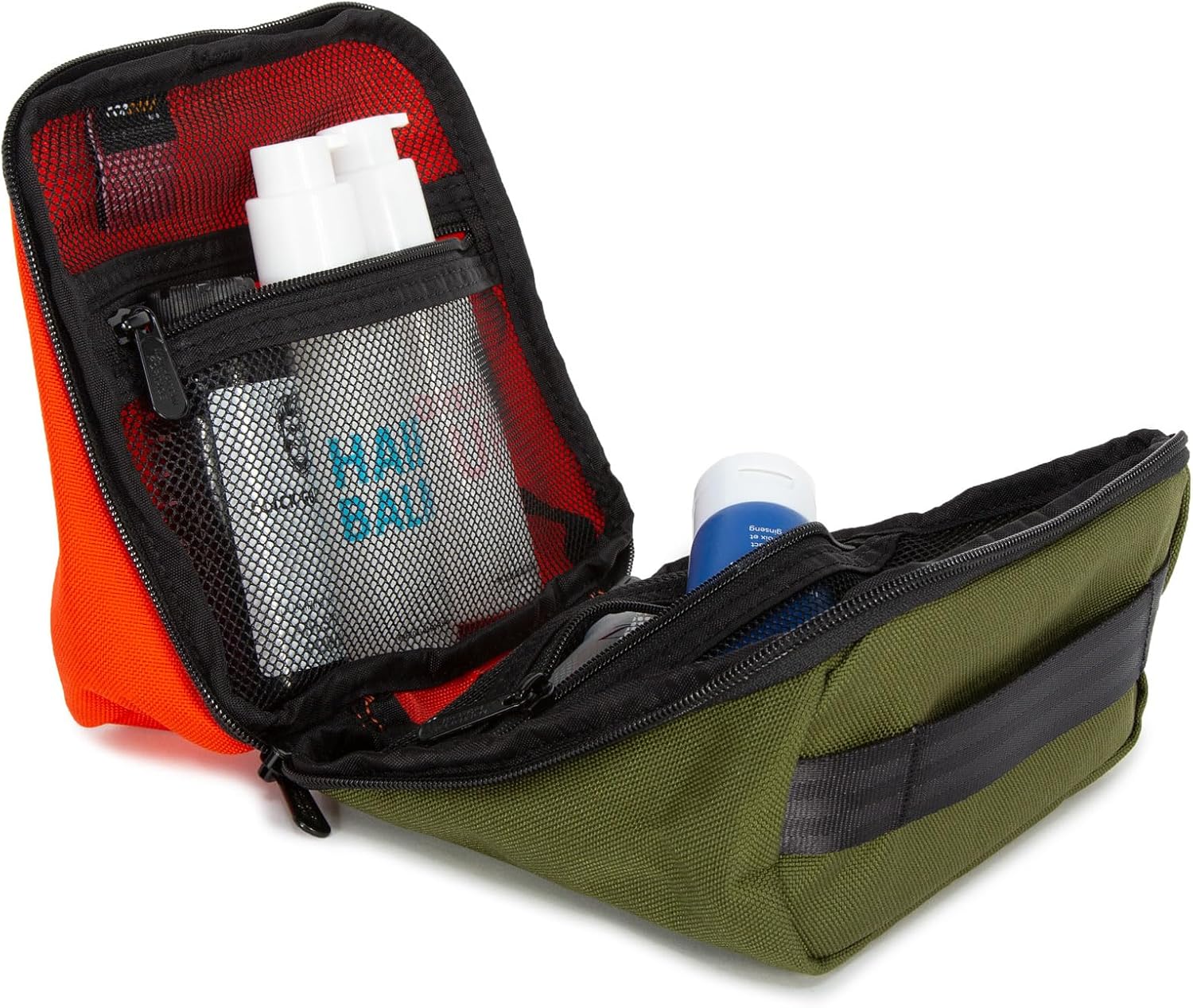Manhattan Portage Newtown Toiletry Case Water Resistant Made with1000D Cordura For Everyday Use (Orange/Olive)