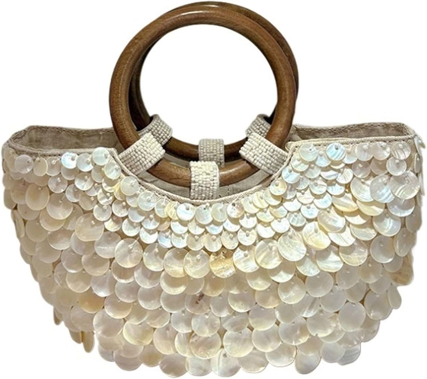 Summer Shell Beads Purses Shell Beads Purse Sequins Tote Shell Purse Beads Bag Handmade Sequins Evening Bag