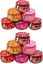 Rishabh Overseas Bangle Box Pack of 6 | Matki Shape Printed Jewellery Organiser & Earring Storage Box | Wedding Return Gift for Women | Bridal Gift Storage Box | Fancy & Stylish (Multicolour)