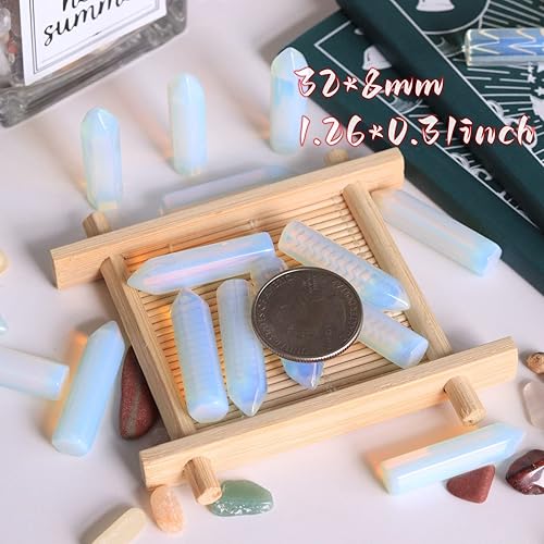 Miniatura 10 de Juego de 10 piedras de cristales curativos naturales de malaquita, piedras preciosas pulidas de bolsillo pulidas, puntos hexagonales a granel,