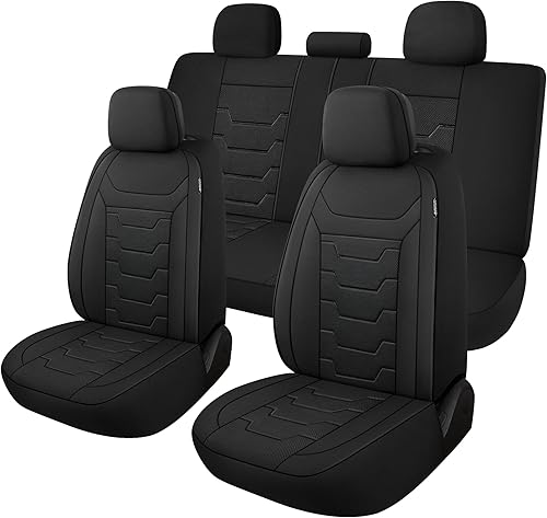 Miniatura 9 de CAROMOP Fundas de asiento de coche transpirables para asientos completos, fundas de asiento de tela de malla de aire 3D para automóviles, fundas