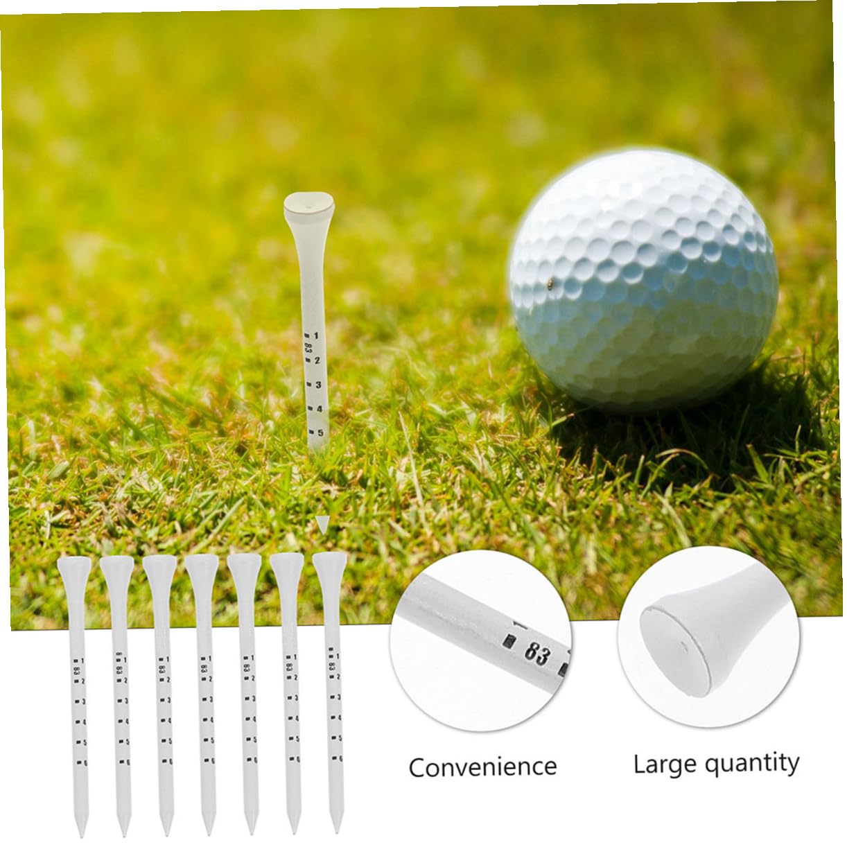 UKCOCO Soporte De Bolas De Madera Juego De Tees para Entrenamiento Y Accesorios Compacto Y Práctico para Golfistas