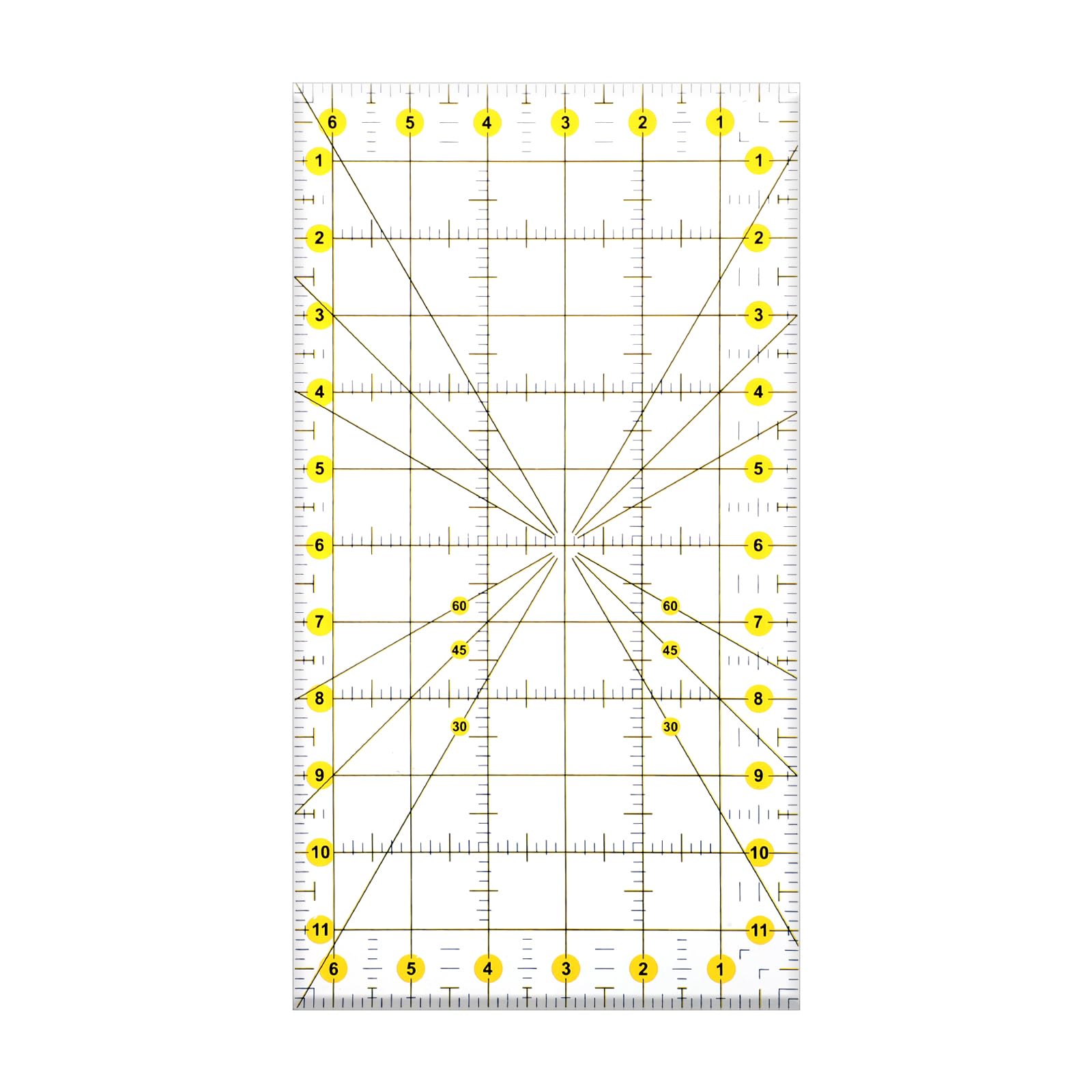 Acrylic Quilting Ruler, 6.5" X 12" Sewing Ruler, Easy Precision Cutting Fabric Paper for Quilting, Sewing & Crafts Template