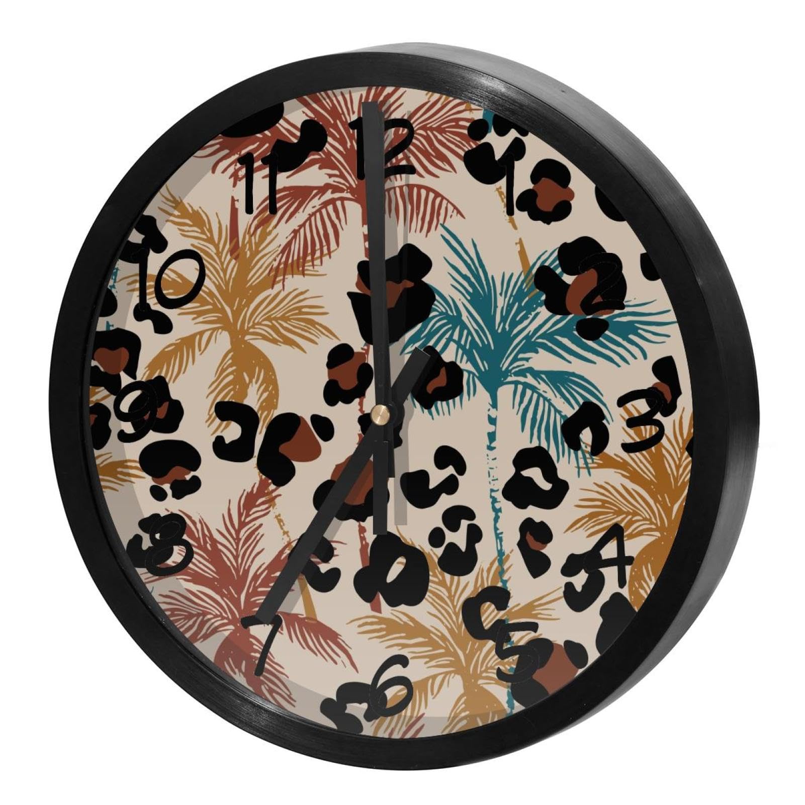 Horloge murale pour maison et cuisine design exotique palmier