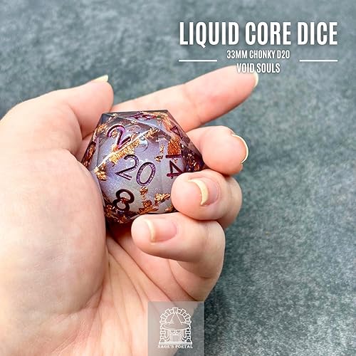 Miniatura 9 de Sage's Portal Souls Liquid Core D20 Chonky - Dados DND de resina de borde afilado de 1.299 in para Dungeons and Dragons RPG de mesa TTRPG (almas