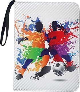 4 Pocket Soccer Trading Card Binder Album Holder Pages Folder Protector for Football Trading Cards EFL TCG - Leatherette Top loading 3 Ring Zip Card Binder Album Soccer Trading Card