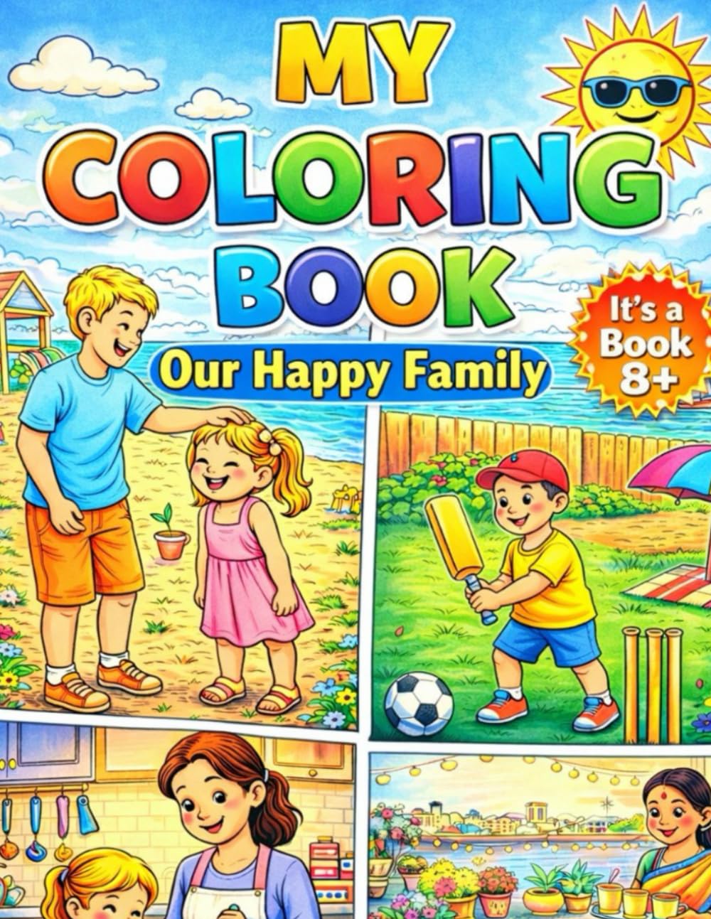 My Coloring Book : Our Happy Family. Coloring book for age 8+