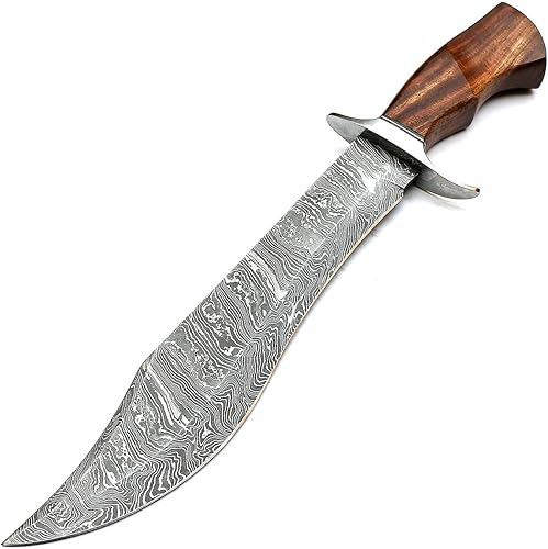 PAL 2000 KNIVES Cuchillo Bowie hecho a mano de acero de Damasco de 19 pulgadas con funda 9291