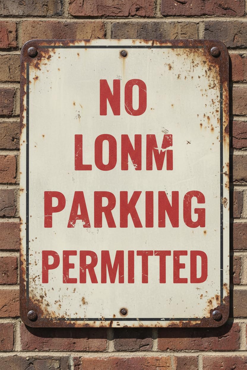 No Long Term Parking Tin Sign, 8x12 Inch