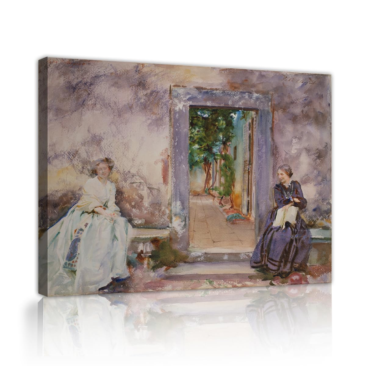 Sargent Mur ogrodowy oprawiony obraz ścienny Impresjonizm Druk 80 x 95 cm