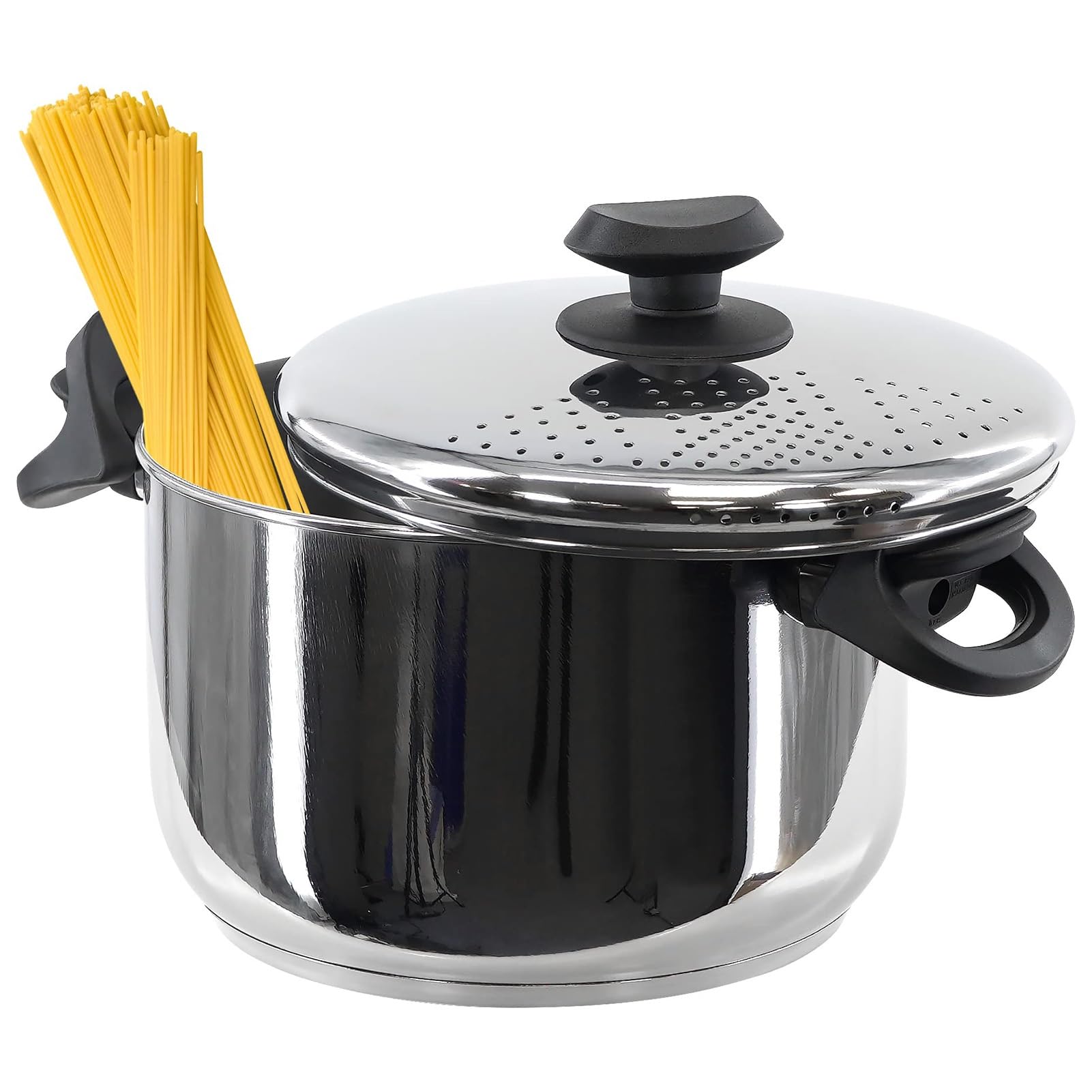 THEGA Suppentopf Edelstahl - 22 cm Nudeltopf Spaghettitopf Edelstahl, Topf Mit Verschlussdeckel Induktion, Kochtopf Mit Antihaftbeschichtung Für Alle Herdarten