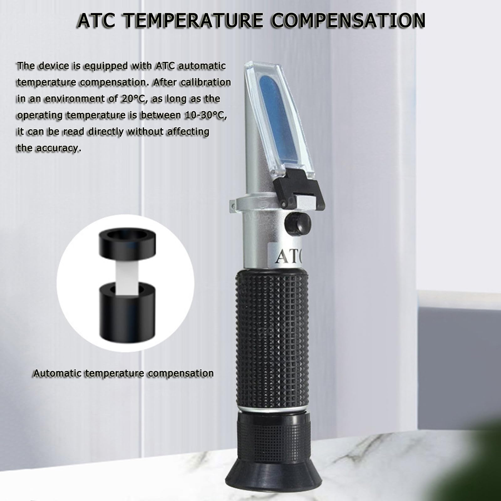 Refractómetro de cloruro de sodio, refractómetro de salinidad 0-100%, probador de agua salada portátil, hidrómetro ATC 0-100 ppt, salinómetro hecho de cobre monitoreo,Salinity Refractometer-1PCS