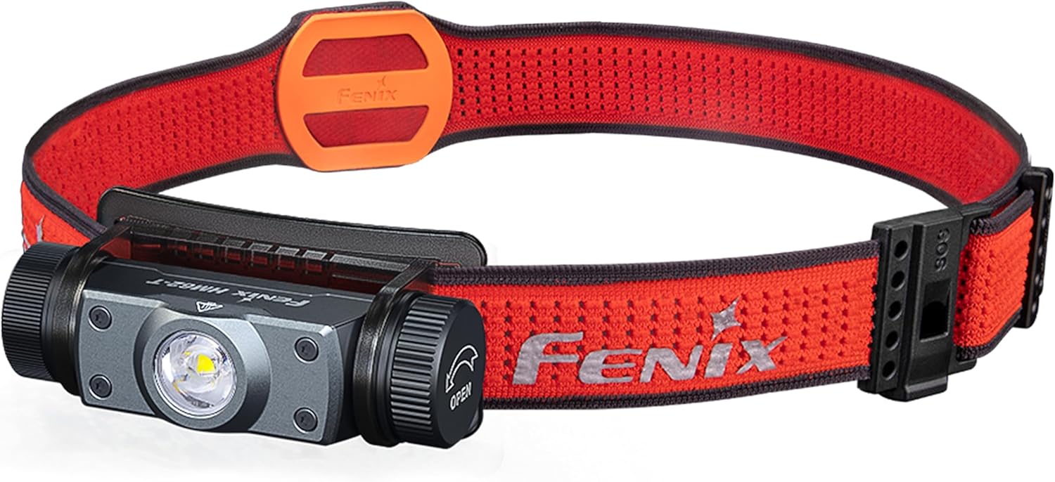 fenix HM62-T Lightweight Head Torch for Trail Running, Outdoor, Work and Professional, 1200 Lumens, 150 m, Max 280 Hours, Sports Headband, 3400mAh Rechargeable Battery