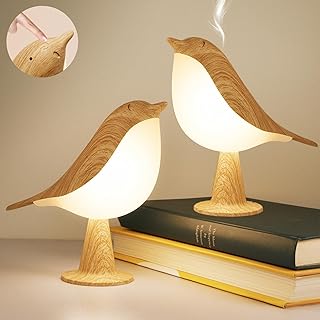 2 Cute Bird Table Lamps Combo,Rechargeable Cordless Lamp with 3 Color Te...
