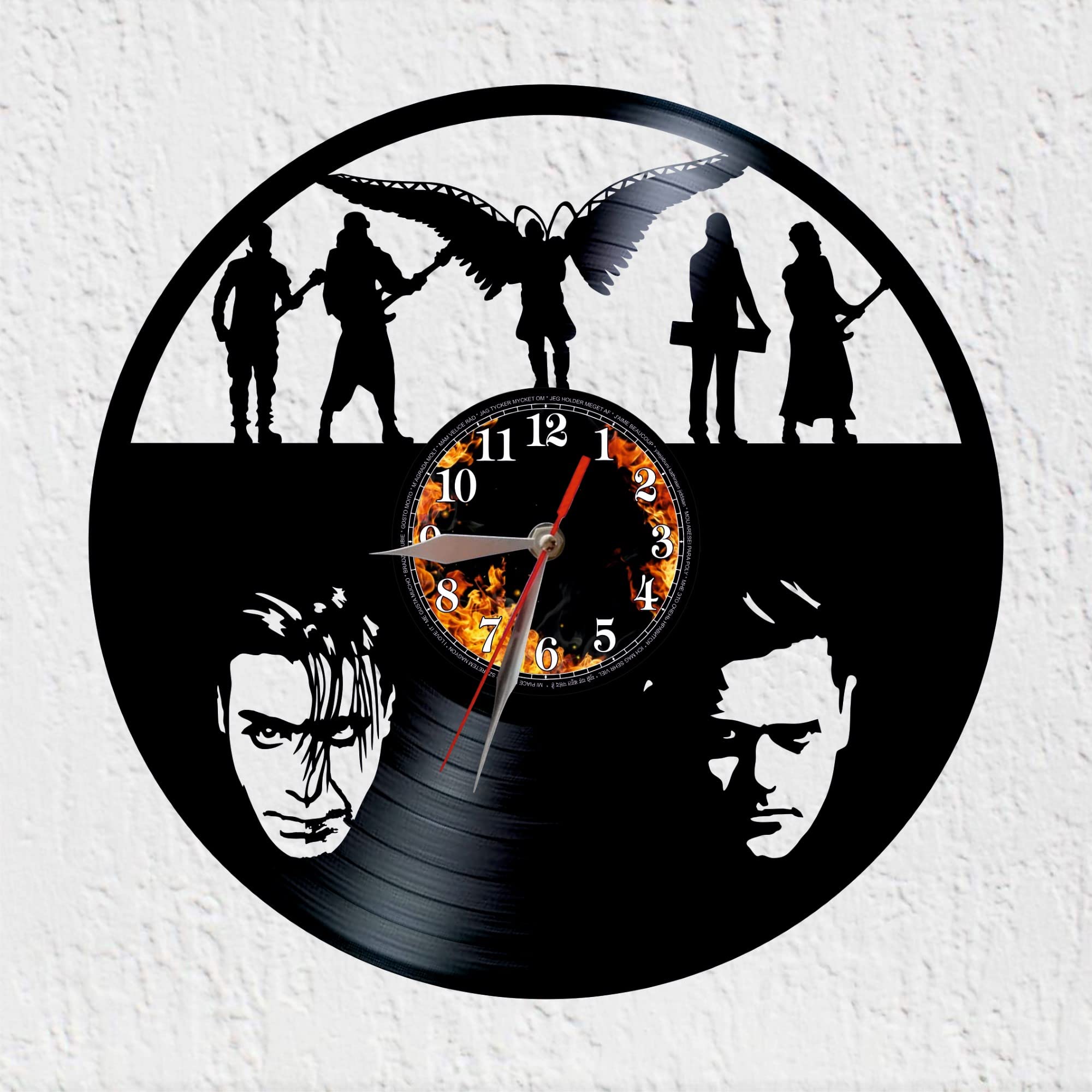 Cadeau original horloge murale disque vinyle rock industriel pour fan