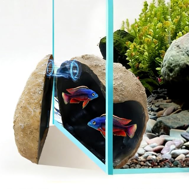 LIULINY Cueva Magnética para Acuario, Resina Magnética Escondite de Peces