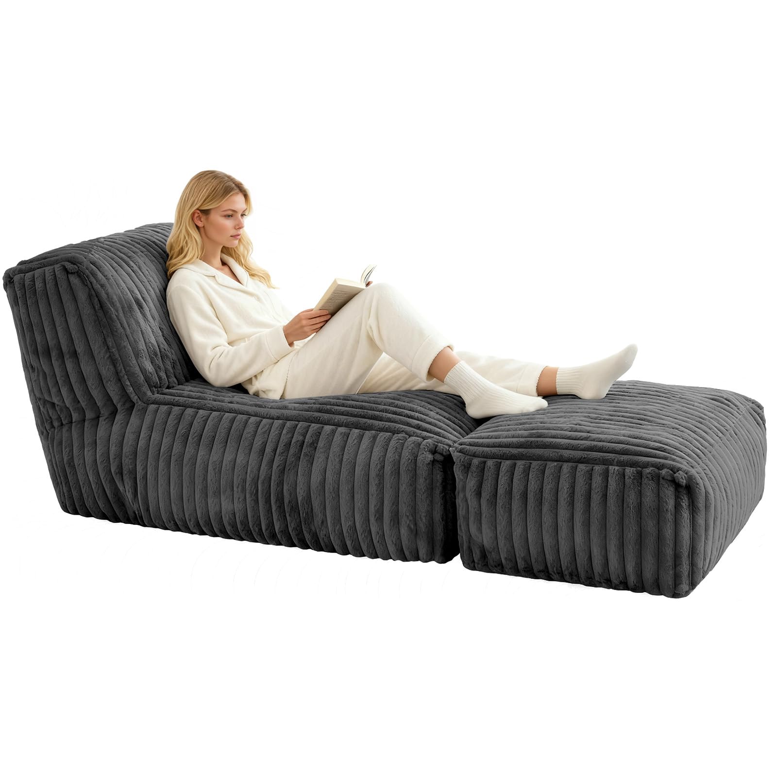 Convertible Floor Sofa Bed Modular Chaise Lounge Ergonomic Sleeper Chair for Living Room Boneless Couch for Gaming or
