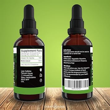 Clean & Pure Mullein Leaf Extract Liquid Drops 100ml | Lab Tested for Mycotoxins & Heavy Metals