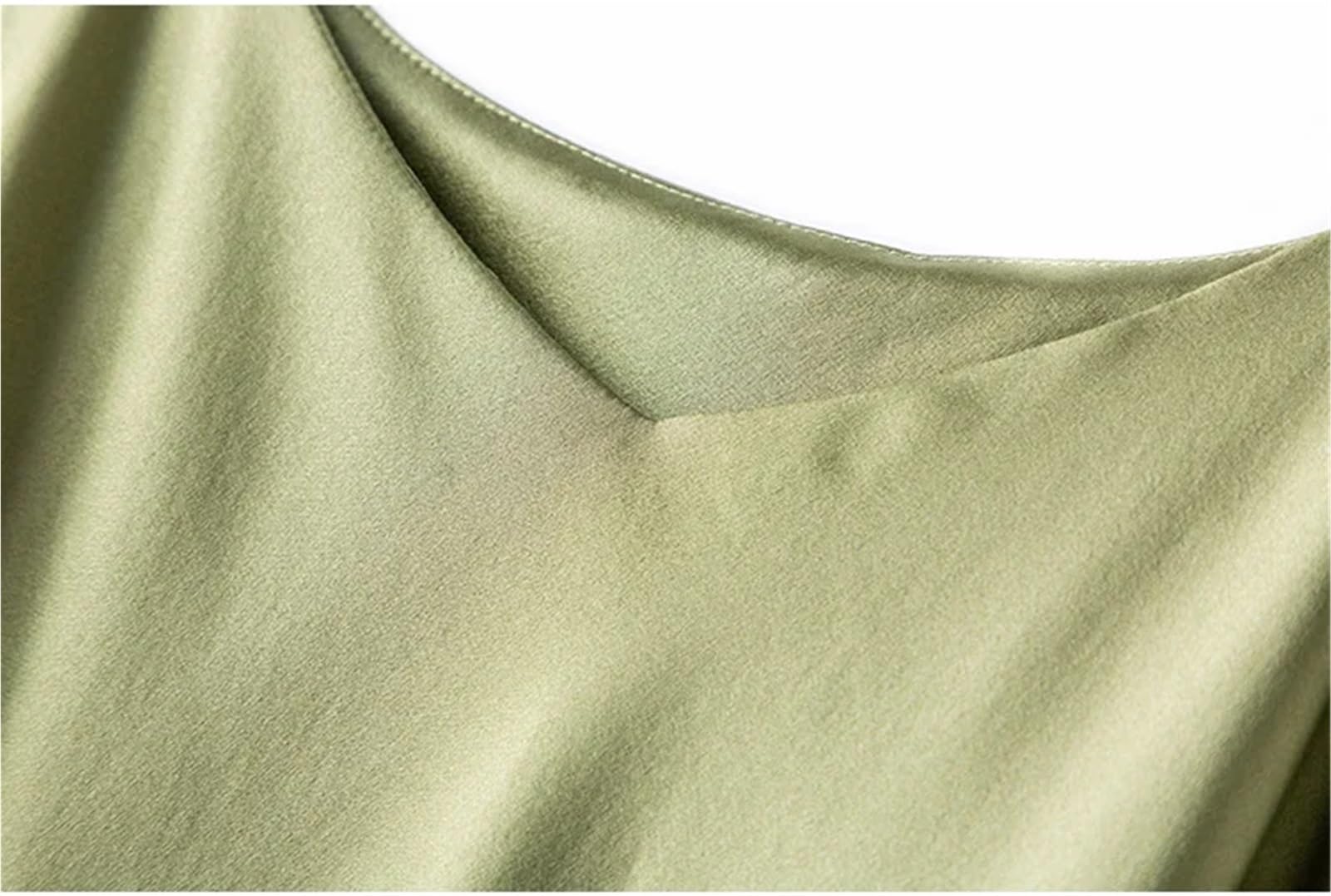 Top de Camisola de Seda Camisola de Seda Doble Capa for Mujer, Bandeau Morera, Camisetas sexys con Cuello en V, Chaleco Verano para IR al Trabajo