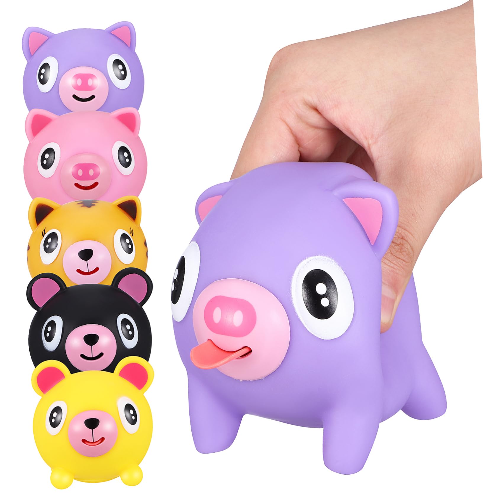 Amazon | スクイーズピッグのおもちゃ 動物の PVC 5個セット 家庭用
