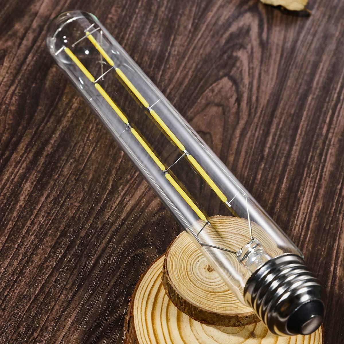XININSUN Dimmable T10 Led Bulbs, 8.9 Inch Long Tubular Bulb,60-75 Equivalent,800LM,E26,4000K Daylight,Clear Glass,for Cabinet Display Cabinet etc, 4 Pack.
