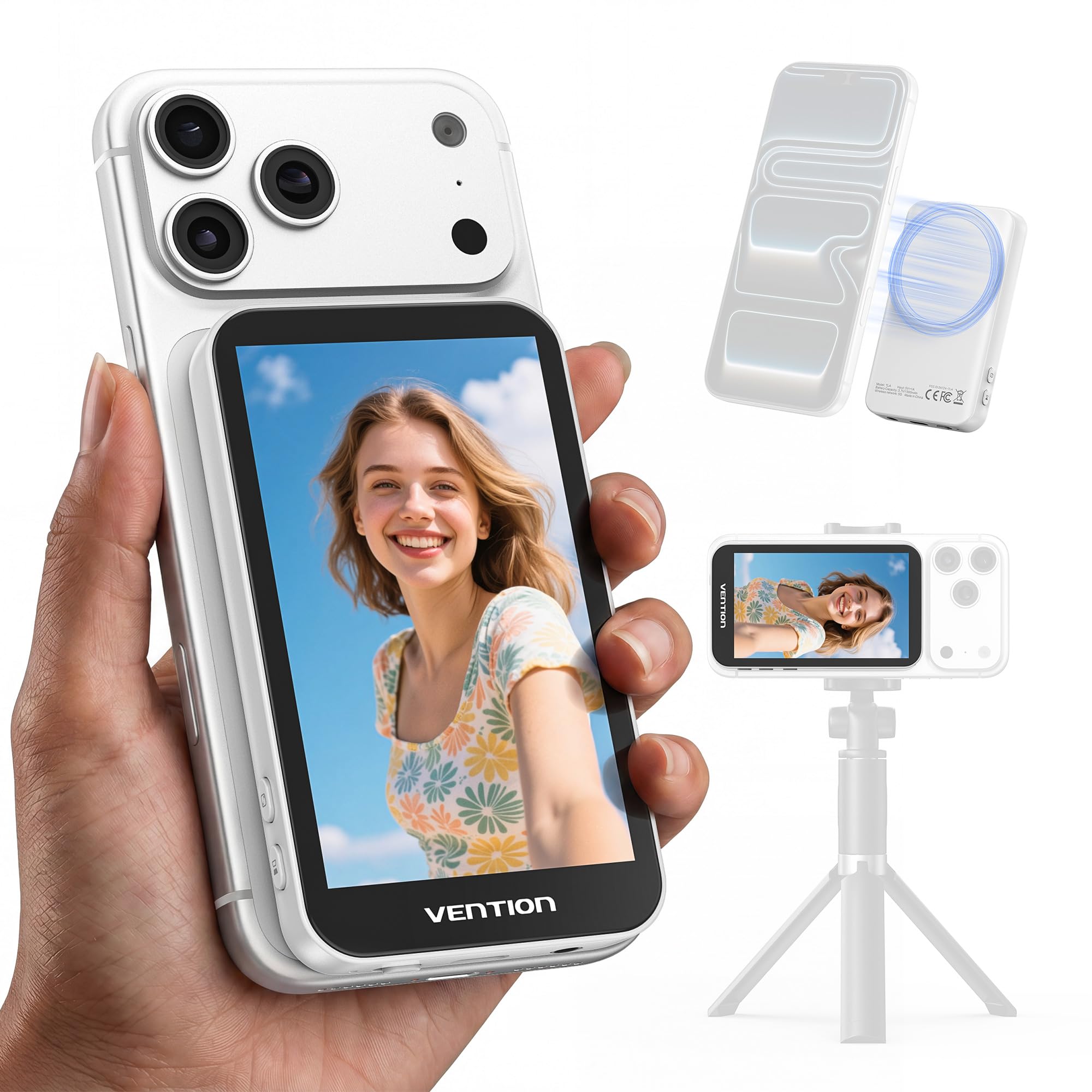 Pantalla magnética para teléfono VENTION que evita errores de enfoque en vlogs 8