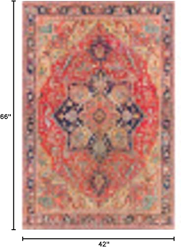 Vista 26 de Artistic Weavers Alfons Medallion Oriental área de la alfombra, 2 pies con 3 pulgadas x 3 pies con 9 pulgadas, color rojo brillante/oro Oro rojo