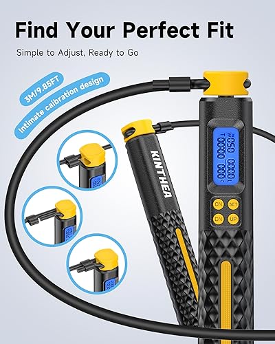 Miniatura 3 de KINTHEA 2 in 1 Smart Jump Rope with Counter and LED Display, Cordless Jumping Rope with Counter for Women, Men, All Age, Adjustable Skipping Rope