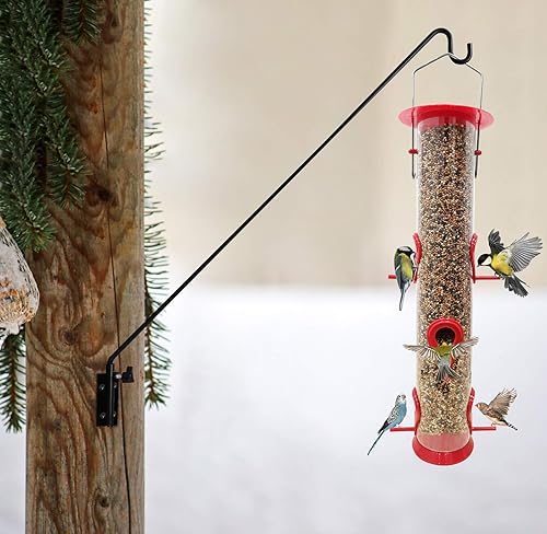 Miniatura 6 de ERYTLLY Extended Reach Deck Hook Wall Pole Wall Mounted, Extensible and Adjustable 28 inch to 43 inch Bracket for Hanging Bird Feeder,Plants,Wind
