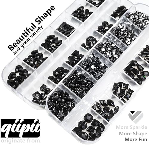 Miniatura 58 de 4 Boxes Emerald Green Rhinestones Glitters 24 Shapes K9 Glass Gems Stones Flatback Round Diamonds Crystals Nail Art Charms Supplies for Nails Faces