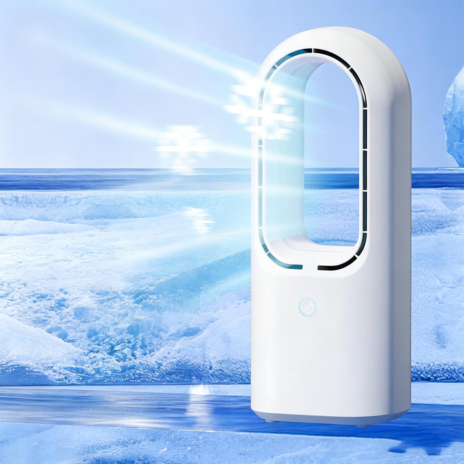 Ventilatore senza Pale 5 Velocità Dispositivo Silenzioso Portatile | Ventilatore Personale da Scrivania per Ufficio, Soggiorno, Cucina, Bagno, Studio, Appartamento, Camper, Campeg