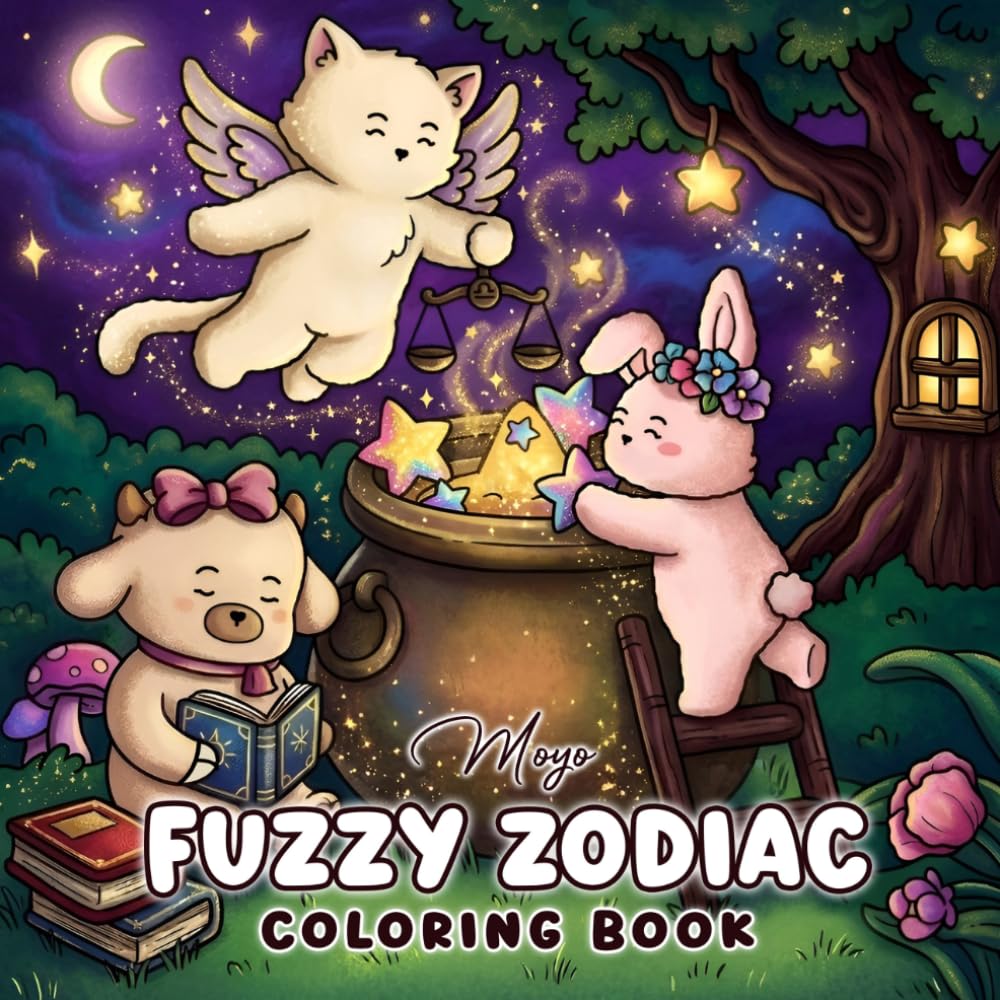 Fuzzy Zodiac: Coloring Book for Adults & Teens Featuring Adorable Zodiac Animal Friends