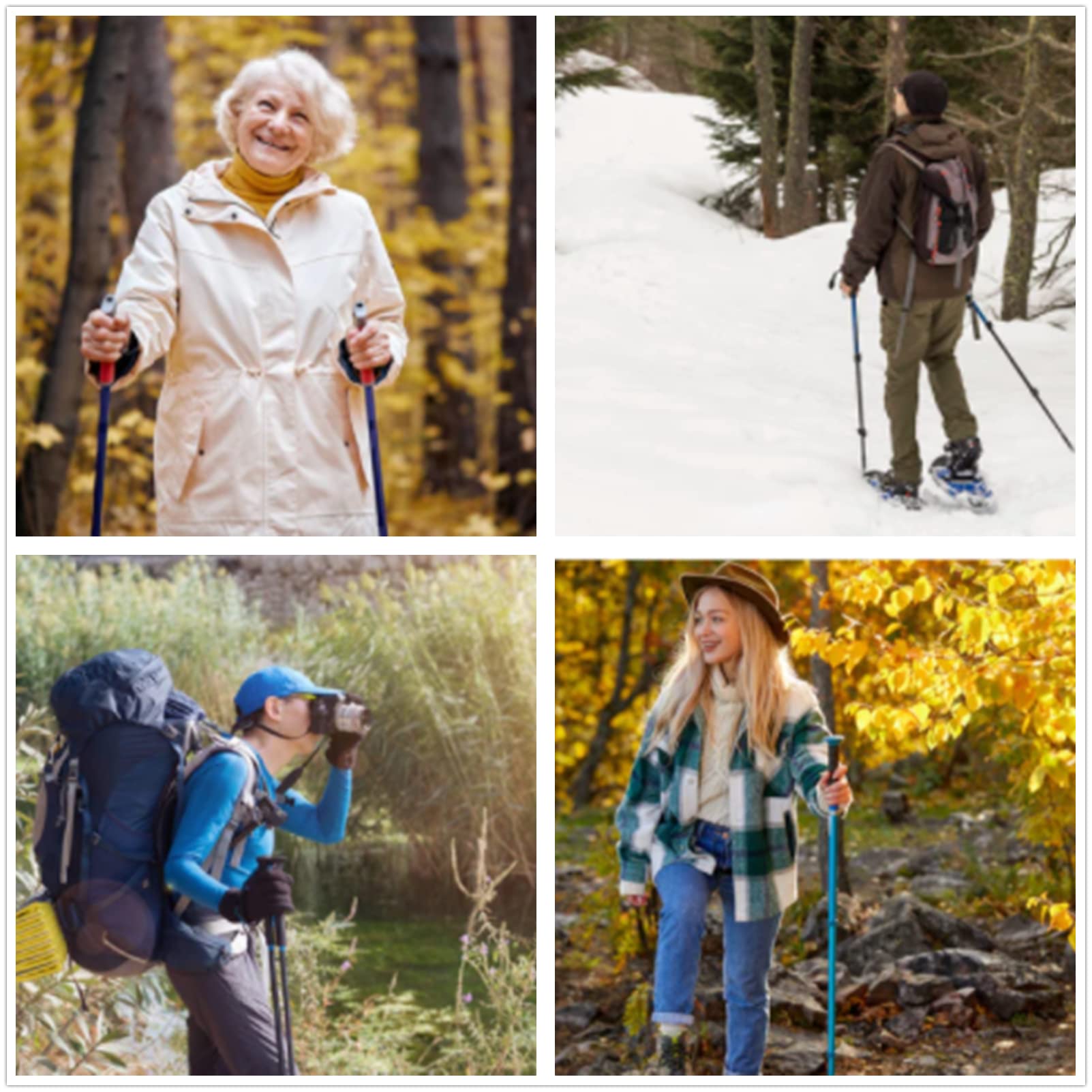 Canna da passeggio, Lega di Alluminio Telescopico Leggero Antiscivolo Passeggiata Canna Trekking Alpinismo Bastone per gli Uomini Donne Anziane Mobilità Passeggiata Bastone da Viaggio