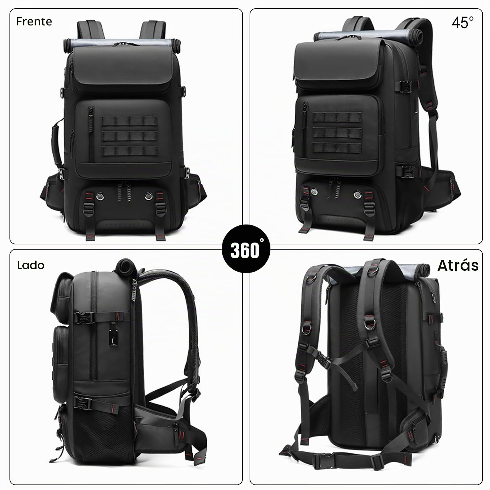 FANDARE Antirrobo Mochilas Mujer Laptop Mochilas tipo casual Bolsa de Equipaje de Mano Hombre Rolltop Mochila Viaje con compartimento para zapatos Bolso de mano Negocio Trabajo Bolso de hombro