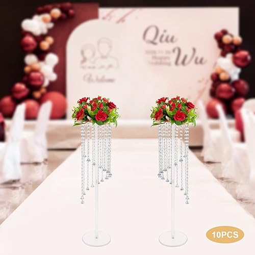 Miniatura 7 de 10 jarrones de flores, centros de mesa de boda, soportes de acrílico para decoración de mesa de centro de mesa de cristal, soporte de flores de 31.5