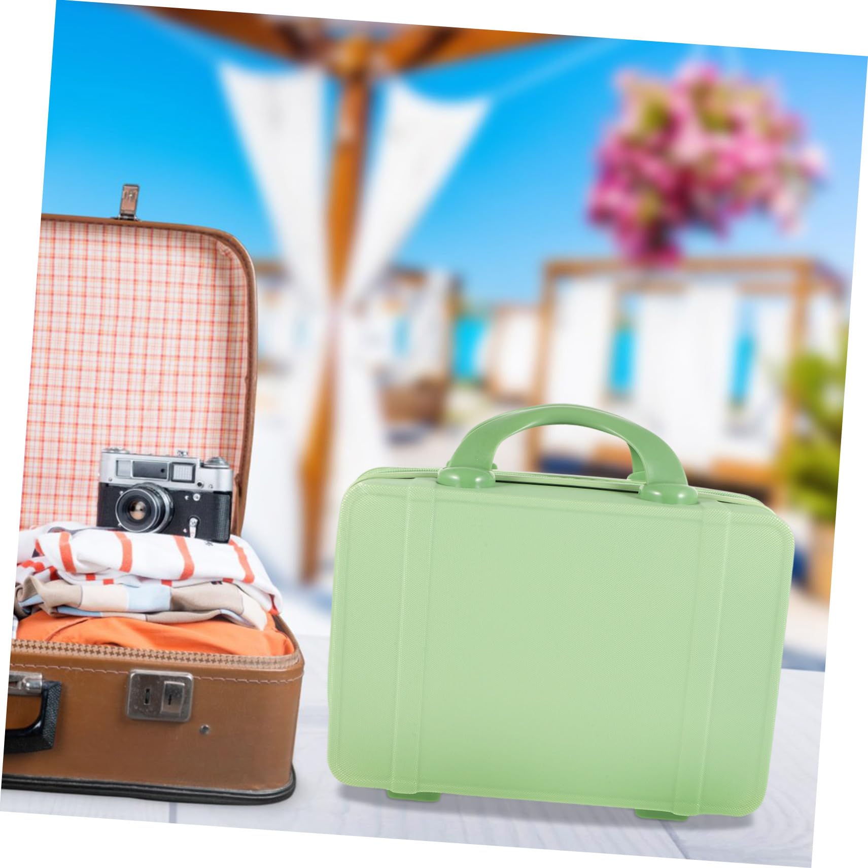 Leichter Tragbarer Mini Kosmetikkoffer Reise Make up Organizer mit Robustem Griff Multifunktional für Schmuck und Schreibwaren Modisch und Langlebig für Damen Unterwegs