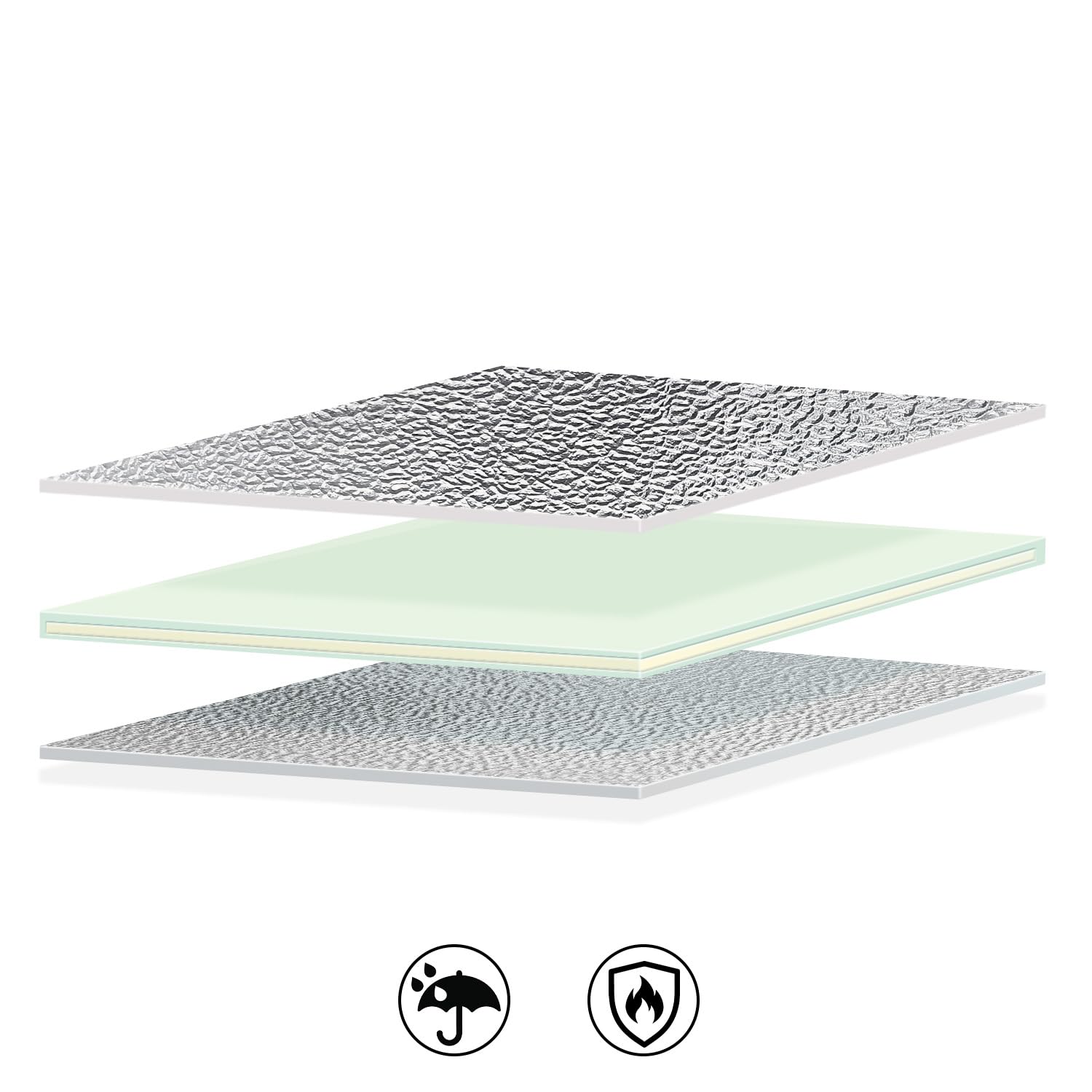 QWORK® Tappetino isolante alluminio schiumato, 250 x 200 cm materassino pieghevole, per campeggio e attività all'aperto