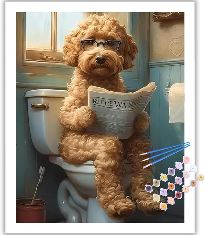 Reivworl Dog Paint by Numbers Kit for Adults, Dog Adults